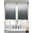 thumbnail image 3 of Grey Ombre Semi Sheer Window Curtains 45 Inches Long, Gray White Gradient Modern Abstract Art Rod Pocket Voile Silky Chiffon Curtain Light Filtering Drapes for Living Room, Kitchen, 52"x45", 2 Panels, 3 of 9