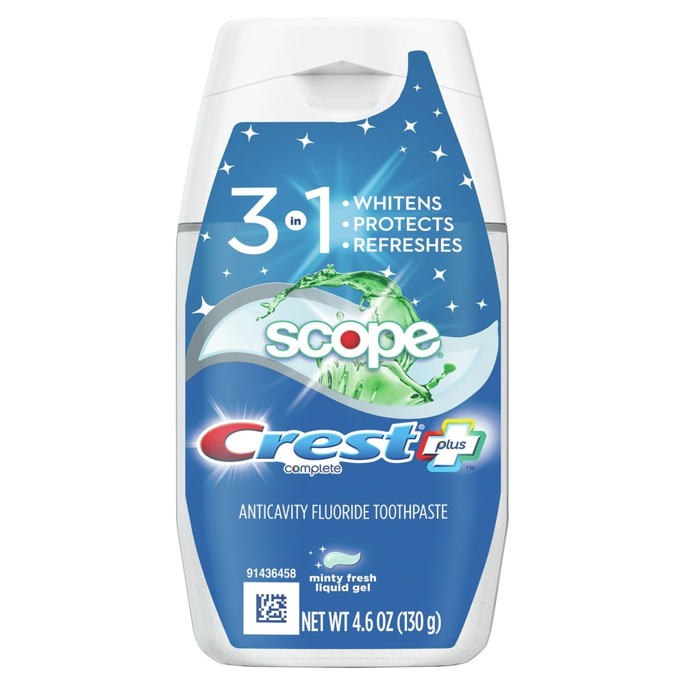 Crest Complete Plus Scope 3In1 Whitening Liquid Gel Toothpaste 4.6 oz