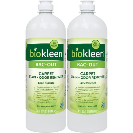 Biokleen Bac-Out Carpet & Fabric Stain and Odor Remover with Enzymes - 2 Pack, 32 oz (64 oz)
