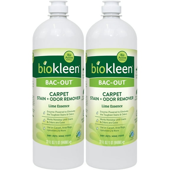 Biokleen Bac-Out Carpet & Fabric Stain and Odor Remover with Enzymes - 2 Pack, 32 oz (64 oz)
