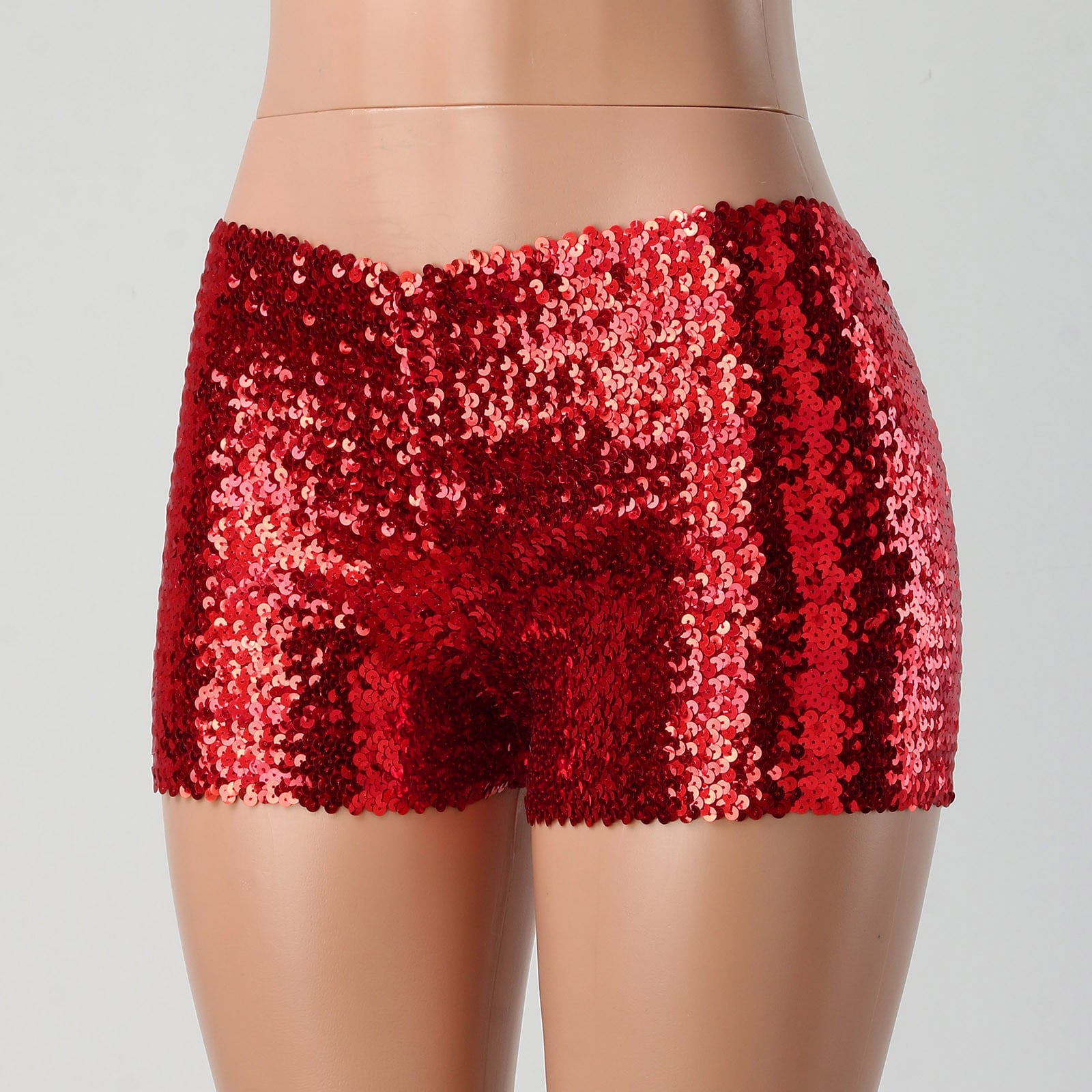 ERkkoi Shorts For Women Metallic Shiny Shorts Sparkly Rave Short