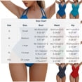 thumbnail image 3 of One Piece Swimsuits for Women Ruched Tummy Control Monokini Halter V Neck Backless Bathing Suits Flattering Slimming One Piece Suits, 3 of 3