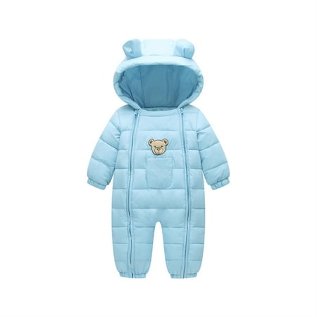 

SHENGXINY Toddler Winter Jacket Boys Girls Cute Cartoon Little Ears Cotton Romper Long Sleeve Coat With Double Zipper Sleeping Bag Baby Clothes 0-14Month