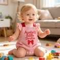 thumbnail image 5 of Baby Ribbed Overall Romper with "Auntie's Little Bestie" Embroidery and Bow Detail, 5 of 5