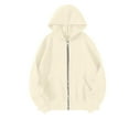 thumbnail image 3 of Hvyesh Womens Zip Up Hoodies Drawsting Long Sleeve Hooded Sweatshirts Fall Winter Casual Solid Coat Jacket with Pockets, 3 of 3