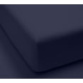 thumbnail image 3 of 1200 Thread Count Full Size Deep Pocket Solid Cotton Sheet Set (Full, Navy), 3 of 3