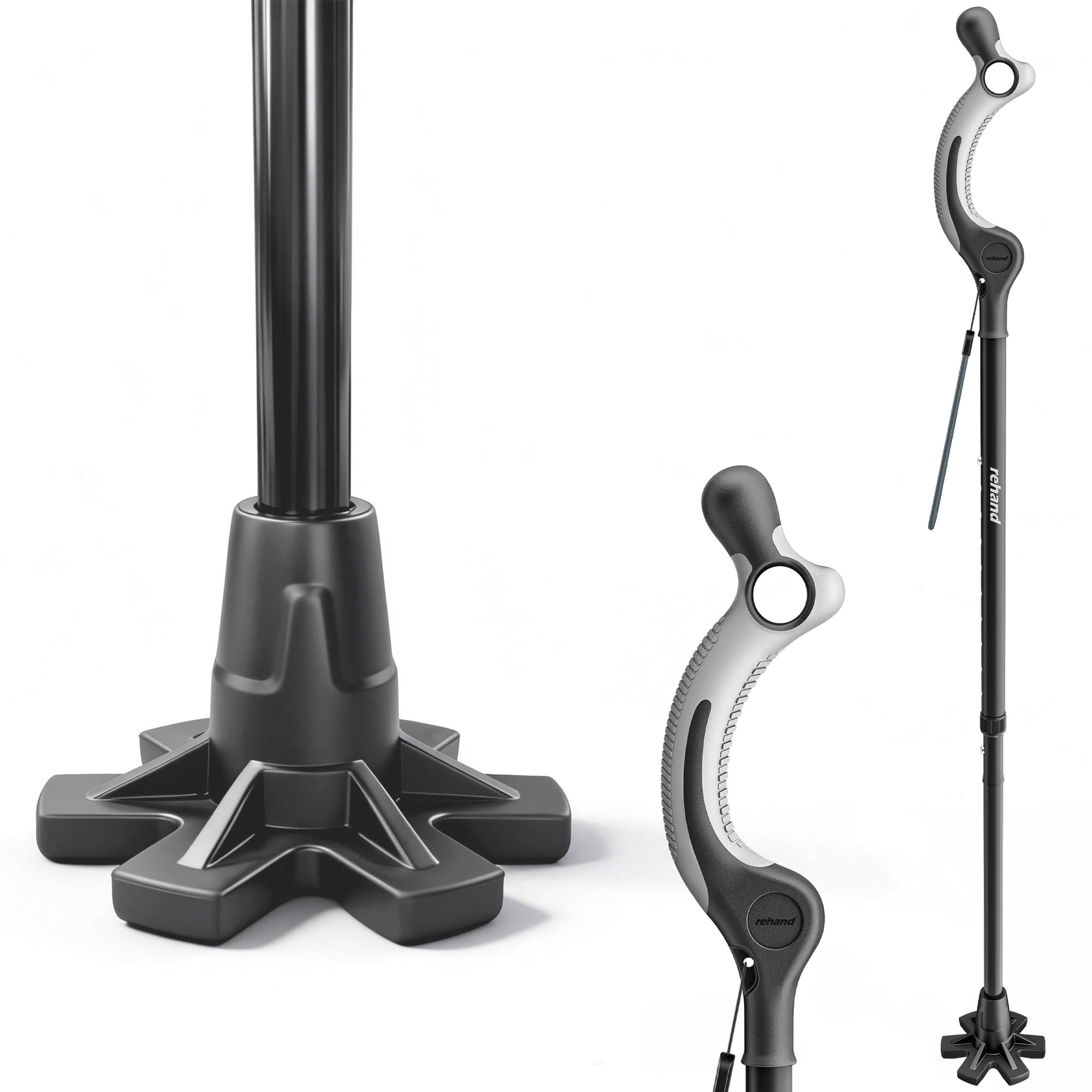 REHAND Walking Cane,Self Standing Upright Posture ,Folding,Adjustable