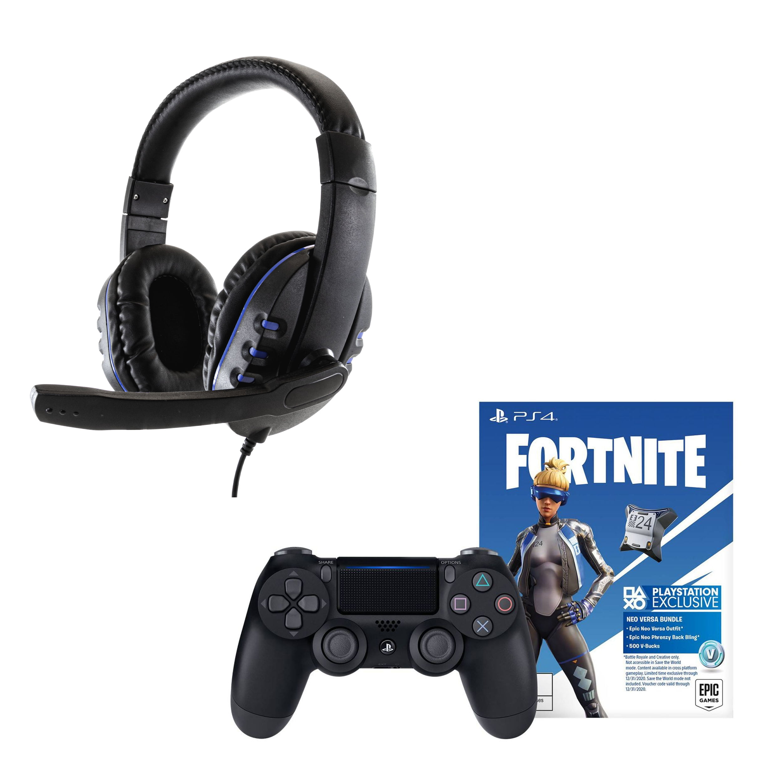 Can You Play Fortnite On A Laptop With A Ps4 Controller Playstation 4 Dual Shock Controller With Fortnite And Universal Headset Walmart Com Walmart Com
