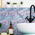 thumbnail image 6 of Colorful Fish Shape Tile Stickers Kitchen Bathroom Wall Decoration Purple, 6 of 8