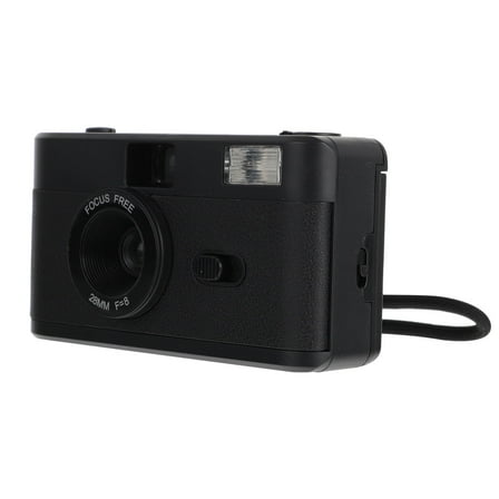 FENGGUIQU Black Retro PVC Film Camera with Built-in Flash, Ideal for Home, Travel, and Outdoor Photography, 1 Piece