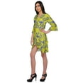 thumbnail image 2 of Moomaya Printed Short Ruffle Style Crossover Robe Bridesmaid Getting Ready Shirt, 2 of 5