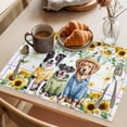 thumbnail image 3 of Spring Dog Placemats Set of 8 Sunflower Daisy Botanical Watercolor Place Mats Indoor Wipeable Table Mats Washable Cloth Dining Table Placemats for Kitchen Holiday Party Home Decor 13x19 Inch, 3 of 9