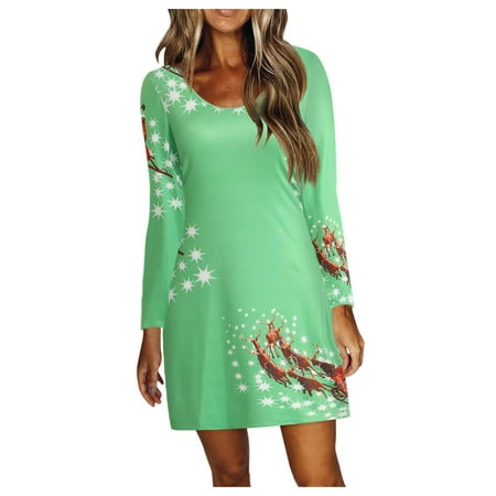 

ZIZOCWA Pajama Set For Women Knit Dress Dress For Women Long-Sleeved Christmas Autumn And Winter Casual Dress Tie Maternity Dresses For Women Evening