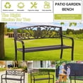 thumbnail image 2 of Dkelincs Garden Bench 500 lbs Heavy Duty & Durable 2-3 People Patio Bench Outdoor Bench with Armrests, Comfortable Seat Furniture for Park Yard Deck Entryway, Brown, 2 of 9