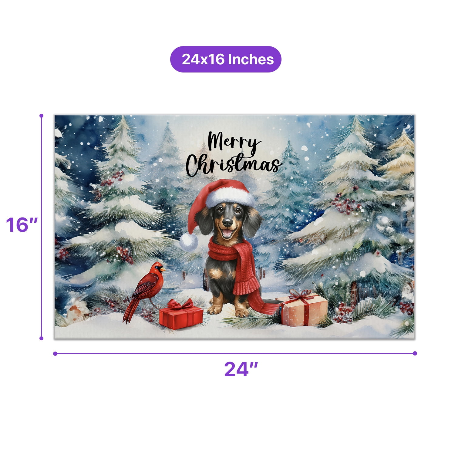 Merry Christmas Dachshund Enjoys Woofmas Winter Xmas Holiday Doormat Wiener Dog Lover Gifts Idea Indoor Outdoor Welcome Mat - 02022