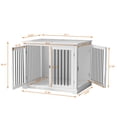 thumbnail image 5 of HLR Furniture Style Dog Crate with Cushion, Dog Kennel Medium, Pet Crates, Dog Cage for Small and Medium Dogs, Decorative Dog Kennel with Flip-top Plate, Chew-Proof Metal Bars, White, 5 of 7
