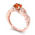 thumbnail image 2 of Clara Pucci 14K Rose/White Gold 1.42ct Red Solitaire with Accents Ring, 2 of 8