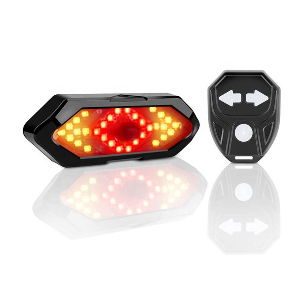 Intermitentes de bicicleta y luces traseras con control remoto inalámbrico, 5 modos de luz diferentes, recargables, impermeables, fáciles de instalar, para ciclismo nocturno