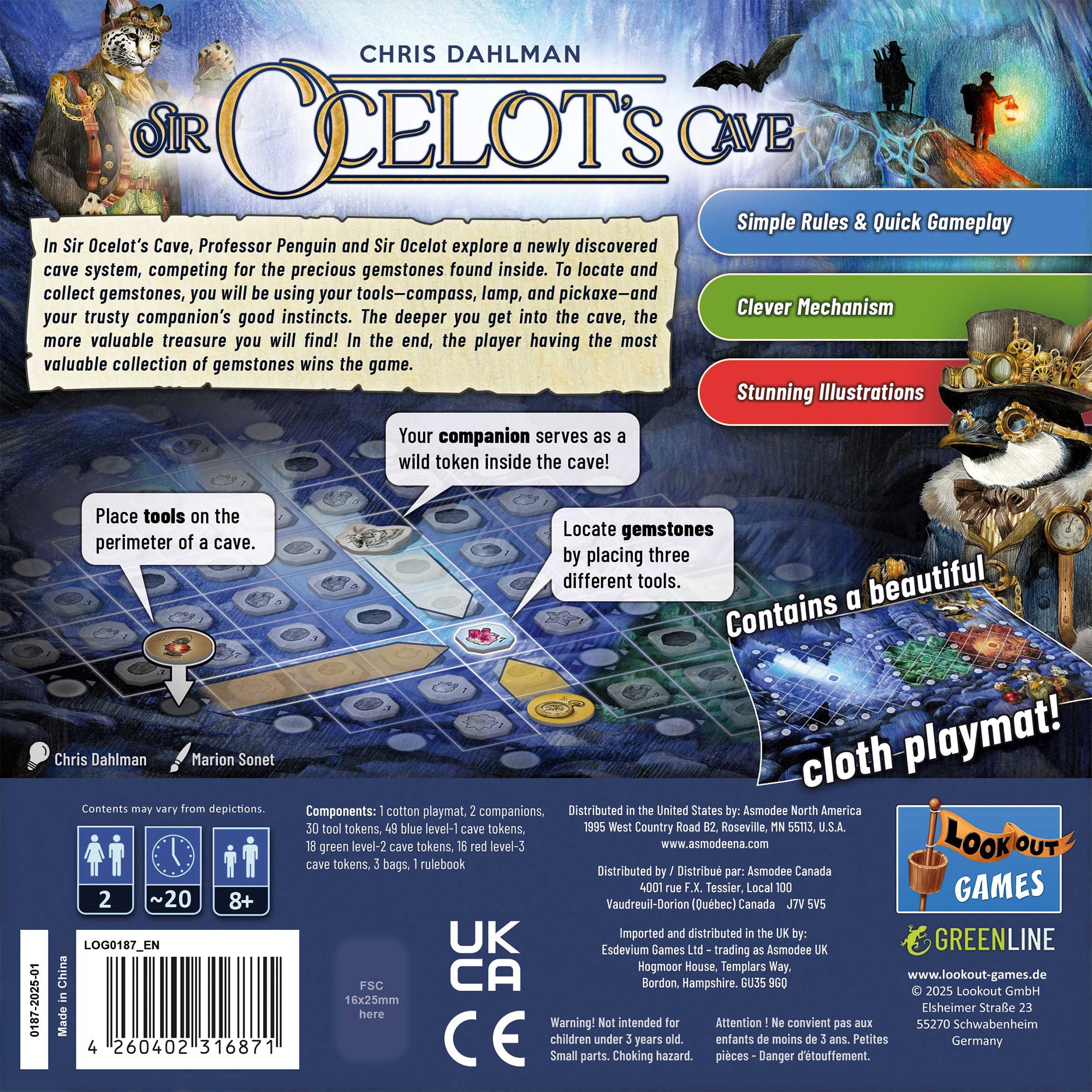 Sir Ocelot's Cave Family Strategy Board Game for Ages 8+, from Asmodee