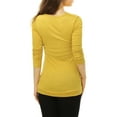 thumbnail image 3 of DARING DIVA Women's Cowl Neck Side Ruched Tunic Top XS Yellow, 3 of 7