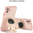 thumbnail image 3 of for iPhone 11 Case Cute 6D Astronaut Case with Stand Function Luxury Plating Case Cover Slim Fit Soft TPU Shockproof Bumper Protective Electroplated Case for Girls Boys,6.1 inch,Pink, 3 of 6
