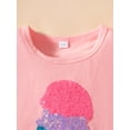 thumbnail image 5 of Sytepopcy Girls Summer Outfits Short Sleeve Ice Cream Print Tops Shirred Tiered Skirt Set Toddler 2 Piece Casual Clothes 3T/1939, 5 of 7