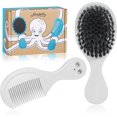 thumbnail image 1 of bella Cepillo de pelo para bebé y peine para bebé, cepillo suave para bebé, diseño de pulpo, cepillo para el pelo de bebé recién nacido, juego de cepillo para el pelo para niños pequeños, color, 1 of 5