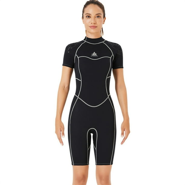 DIVE SAIL Traje de buceo 3MM Pantalones cortos de manga corta resistentes al desgaste Traje de neopreno Servicio prolongado Sensación de cuerpo fresco Accesorio de surf femenino negro S Inevent OD019360-02