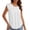 White, variant on Lmnyox Womens Summer Tops Dressy Fashion Pleated Cap Sleeve Round Neck Shirts Business Casual Solid Work Blouses