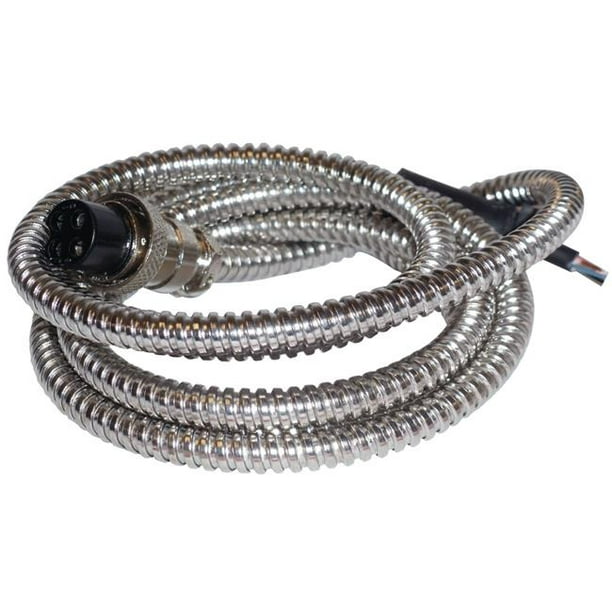 Twinpoint KC4 Workman - Cordon de Remplacement de Microphone en Métal de Style Serpent Chromé de 50 Po avec Connecteur à 4 Broches Câblé pour Radios Cobra et Uniden
