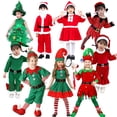 thumbnail image 2 of Kids Baby Girls Santa Clause Christmas Tree Costume Dress Set Green Elf Outfits Children Xmas Cosplay Carnival Festival Clothes, 2 of 4