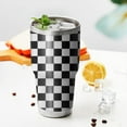 thumbnail image 3 of 30oz Black and White Checkered Pattern Tumblers Stainless Steel Tumbler with Lid and Straw,Vacuum Insulated Double Wall Travel Tumbler Cups Mug with Cleaning Brush for Coffee,Tea, 3 of 7
