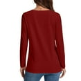 thumbnail image 4 of tarylea Tops for Women Trendy Crew Neck Long Sleeve Shirts Solid Color Loose Tops Casual Comfy Basic Fall Tops, 4 of 8