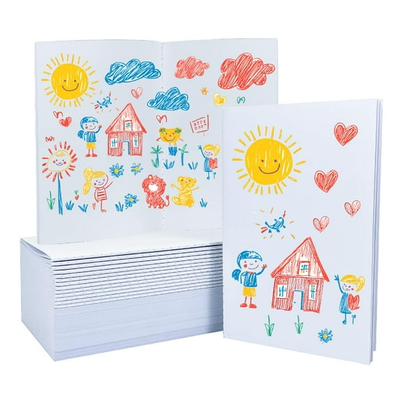 CoroRio Paquete de 30 mini cuadernos en blanco para niños 22 x 14 cm