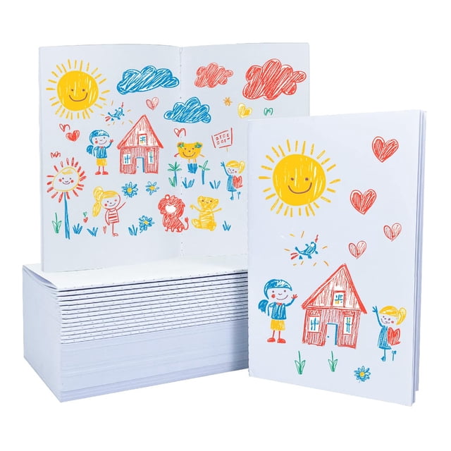CoroRio Paquete de 30 mini cuadernos en blanco para niños 22 x 14 cm
