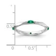 thumbnail image 2 of 2.5mm 925 Sterling Silver Stackable Rhodium Plated Created Emerald Ring Size 8 Stackable Ring for Women, 2 of 2