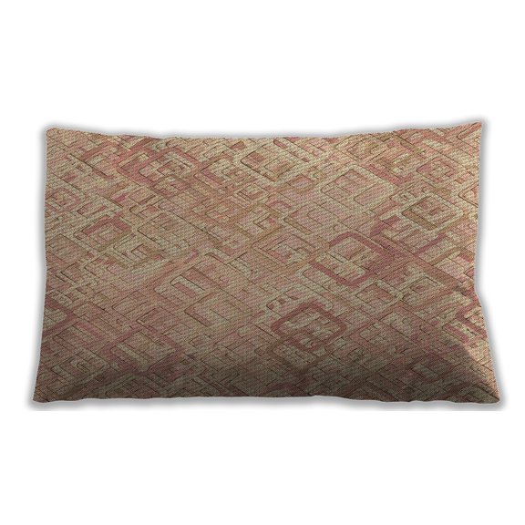 Ahgly Company Patterned Indoor Rectangular Macaroni and Cheese Yellow Lumbar Throw Pillow, 13 inch by 19 inch