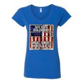 thumbnail image 3 of By His Blood We Are Healed Inspirational/Christian Womenâ€™s Standard V-Neck Tee, Royal, X-Large, 3 of 5