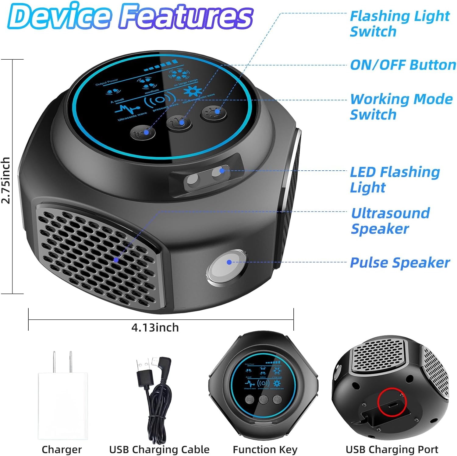 2026 Mice Rat Rodent Repelent Plug in, Ultrasonic Mouse Squirrel Spider Deterrent Device for Fleas, Bat, Rat, Roach, Pest Control Indoo for House, Kitchen, Warehouse, Basement, Garage, Office