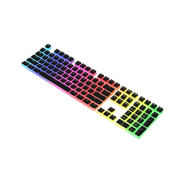 Ajazz PBT Pudding Keycap 108 Keys PBT Keycap Set with Frosted Hand Feel for  Mechanical Keyboard Black(Only Keycaps)