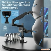 PUTORSEN 17-49 inch Premium Aluminum Heavy Duty Dual Monitor Arm for Ultrawide Screens up to 44lbs, Vertical Stacked Dual Monitor Desk Mount, Full Motion Dual Vertical Monitor Mount