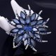 thumbnail image 4 of Broche de flores para mujeres, novias, broche de cristal azul creado, cristales, cristal, 4 of 5