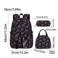 thumbnail image 2 of Girls 3Pcs School Backpack Bundle, Multi-compartment Corduroy Student Bookbag with Matching Lunch Tote & Pencil Pouch, Cute Printed Daypack for Elementary Middle School, 2 of 4