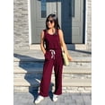 thumbnail image 3 of PRETTYGARDEN One Piece Jumpsuits for Women Summer Casual Drawstring Sleeveless Tank Romper Beach Vacation Outfits, 3 of 7