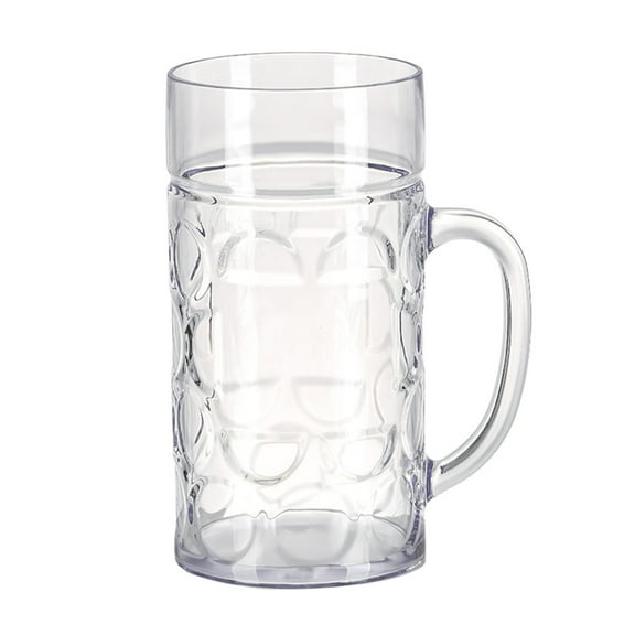 Unbreakable Plastic Beer Mug Shatterproof Drinking Cup with Handle Milk Coffee Water Cups Reusable Champagne Cup for Bar