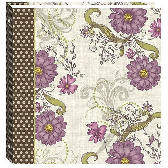 Magnetic Self-Stick 3-Ring Photo Album 100 Pages (50 Sheets), Berry Blossoms Design