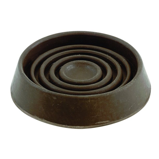 Shepherd Hardware 9067 3Inch Round Rubber Furniture Cups, Brown, 2