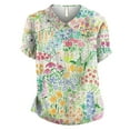 thumbnail image 4 of Womens Shirts Linen Floral Lapel Button Loose Summer Tshirts Shirts for Women Multicolor L, 4 of 4