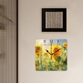thumbnail image 3 of 16 Inch Wall Clock Battery Operated Square Clock Decorative for Office, Kitchen, Outdoor, Living Room，Oil Painting of Sunflowers in A Beautiful Vase Illustration, 3 of 4