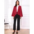 thumbnail image 4 of DARING DIVA Women's Cape Sleeve Business Work Open Front Casual Jacket Coat XS Red, 4 of 6